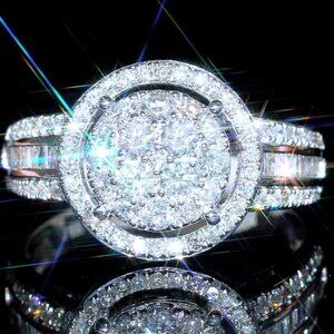 🎀 Three Layer Super Big Round Luxury Wedding Rings for Women, PD154